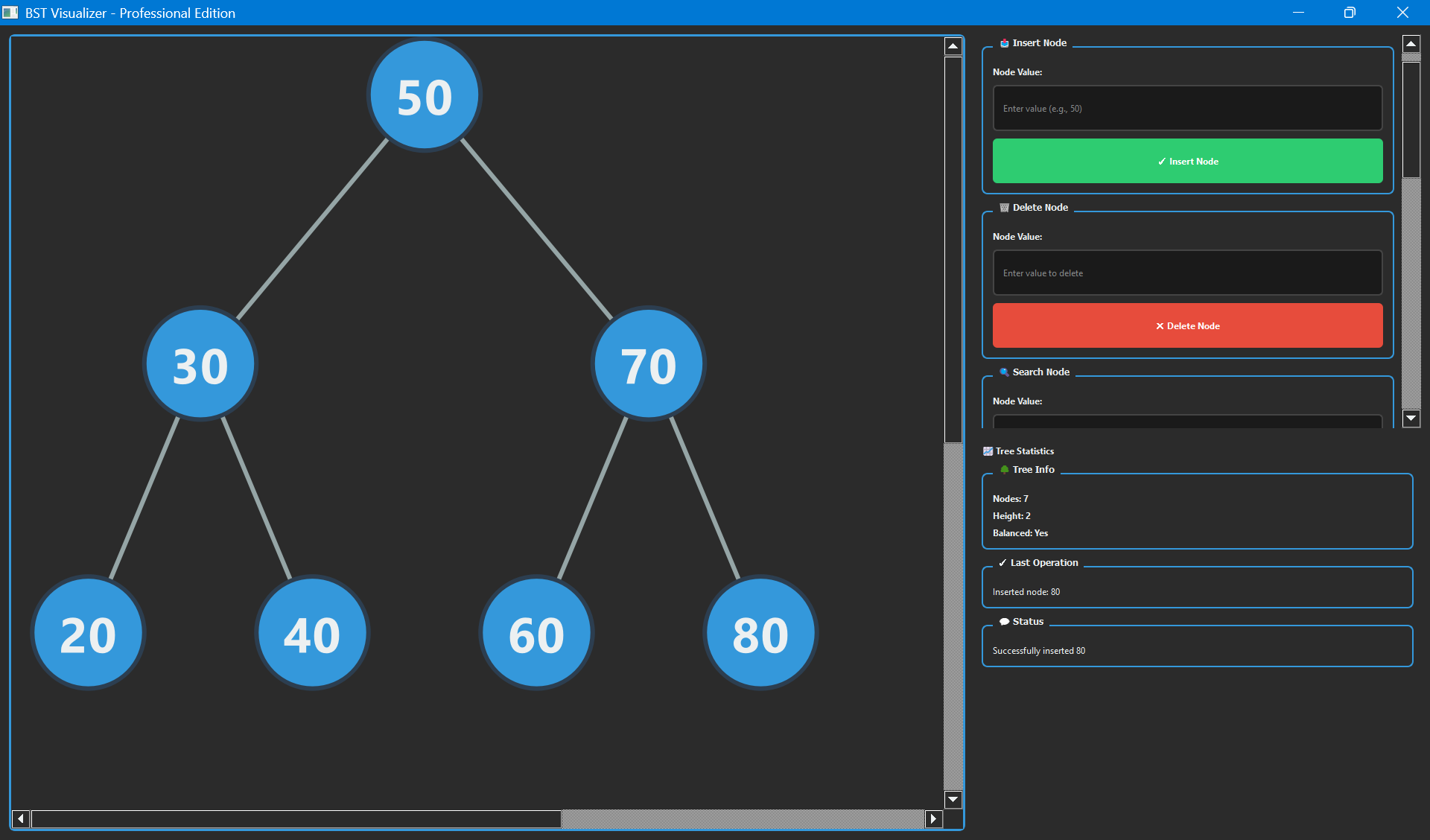BST Visualizer Screenshot